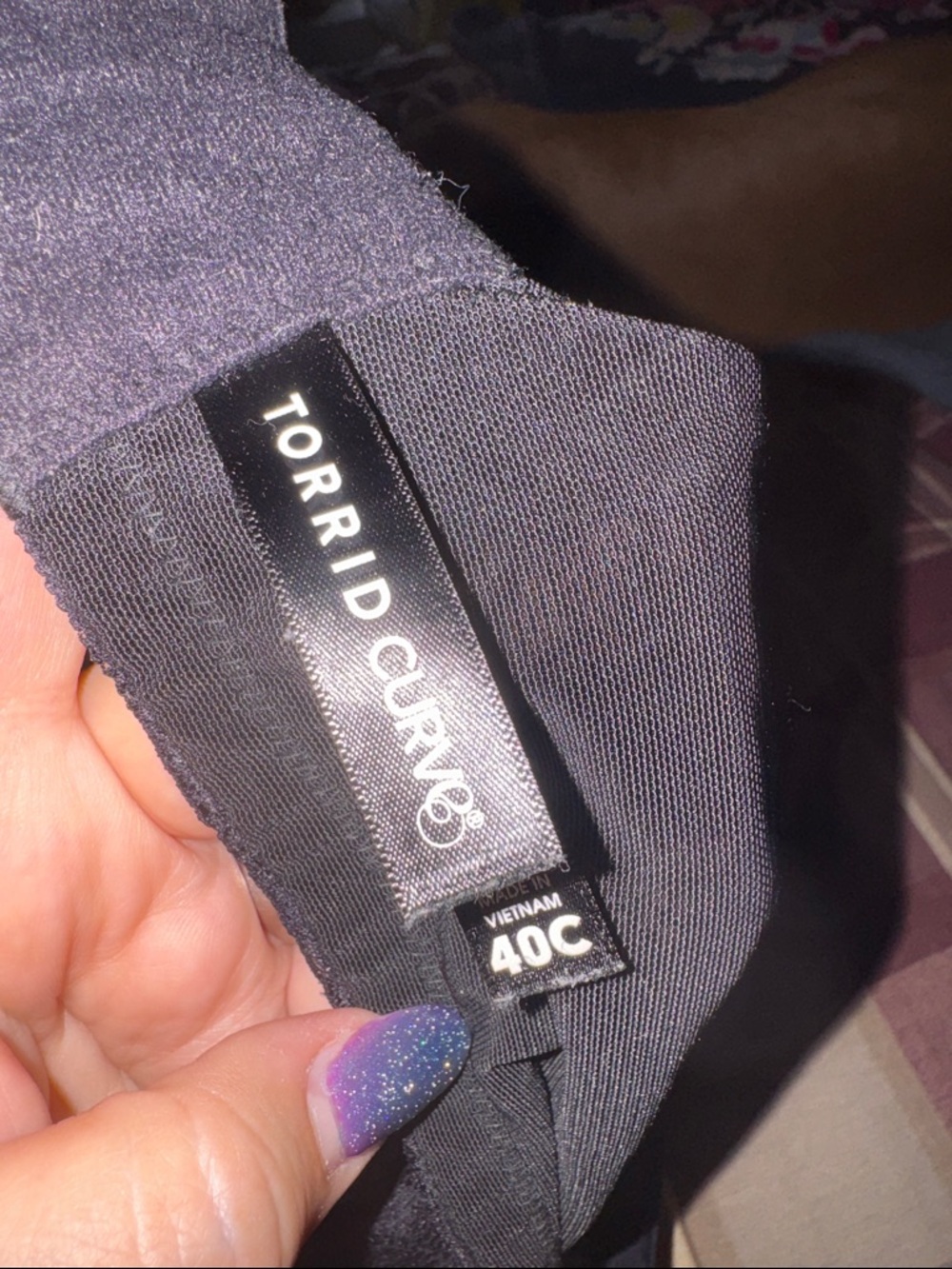 Torrid Black Wireless Lace Side Racerback Bra Sz 40C - Picture 4 of 5